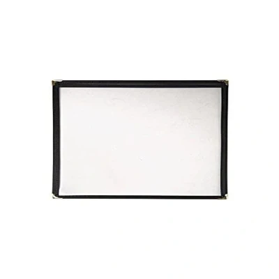 Image of American Style Menu Holder Two Card Black A4 Catering Restaurant Cafe Bar