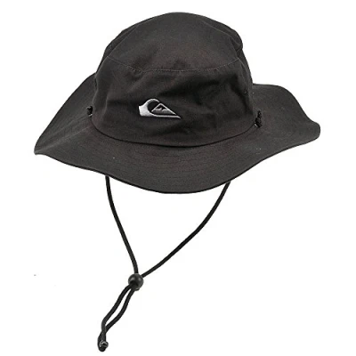 Image of Quiksilver Men&#039;s Bushmaster Protection Floppy Visor Bucket Sun Hat, Black, S M UK