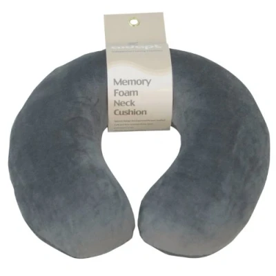 Image of Motionperformance Essentials Super Velour Luxury Memory Foam Comfort Neck Support Cushion (Travelling, Car, Plane, TV, Reading) (Grey)