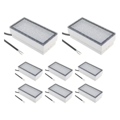 Image of ledscom.de 8 LED Paving Stone Ground recessed Light CUS for Outdoors, IP67, Angular, 20 x 10cm, 2.8 W, 251lm, Warm White
