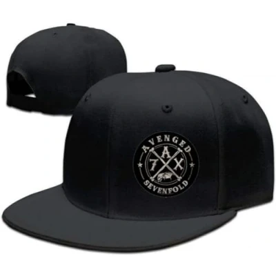 Image of YueBanWan Fadah Avenged Sevenfold Band Custom Unisex Adjustable Streetwear Baseball Snapback Hip Hop Cap Hat Ash Black