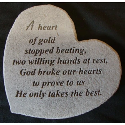 Image of HENSITA Memorial. A heart of gold. Great Thoughts Garden Accents Graveside Memorial Plaques Grave Ornament with Engraving