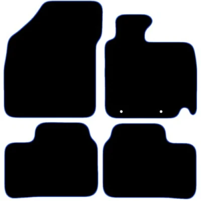 Image of Carsio Carpet Car Mats For Suzuki Ignis 2016+ Onwards 5 PC Tailored Fit Floor Mat Set Complete Accessory Black Custom Fitted All Weather, Anti Slip Backing &amp; Blue Trim
