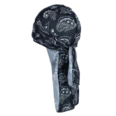 Image of CTM Men&#039;s Silky Satin Durag, Black