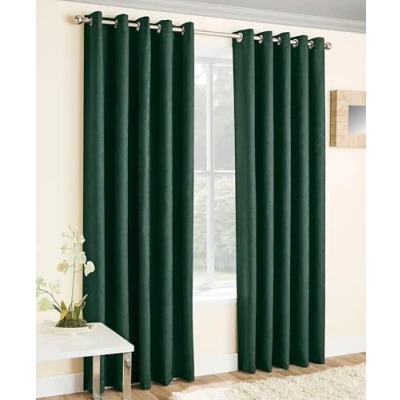 Image of Enhanced Living Vogue Green 66 x 90 inch (168x229cm) Eyelet Thermal Noise Reducing Dim Out Curtains for Bedroom and Room