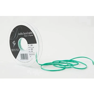 Image of Berisfords Double FACE Poly Satin Ribbon, Parakeet, 3 mm