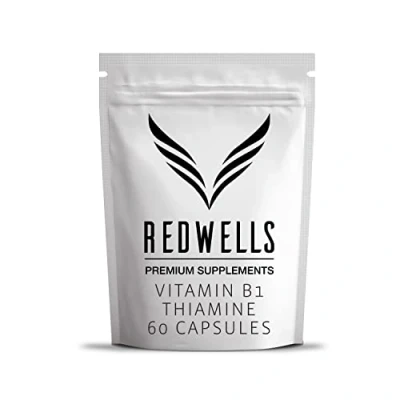 Image of Vitamin B1 Capsules Thiamine REDWELLS No Additives High Strength 200mg 60 Pack