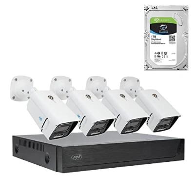 Image of PNI House IPMAX POE 3LR video surveillance kit, NVR with 4 ports, cameras IP 3MP, outdoor, Power over Ethernet, HDD 1Tb Included