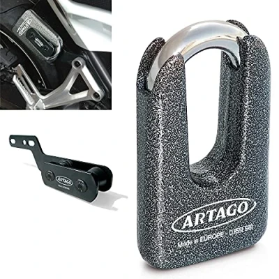 Image of Artago 69T7 Pack Anti Theft Disc Lock High Security + Bracket for Honda CB650F and CBR650F, SRA Approved, Sold Secure Gold, ART4