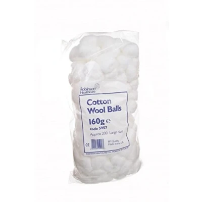 Image of Robinson Healthcare 5957 Cotton Wool Ball, Non Sterile, Large (Pack of 200)