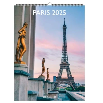 Image of DRAEGER Paris 1886 Decorative Wall Calendar 29 x 39 cm 2025 7 Languages January to December 12 photographs available in several themes planner Detachable photo