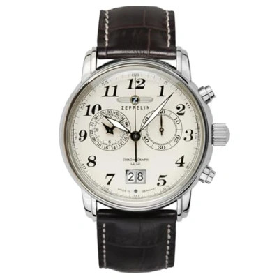 Image of Zeppelin Men&#039;s Chronograph Quartz Watch with Leather Strap 76845