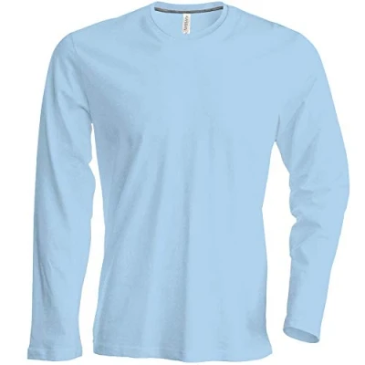 Image of Kariban NoTrash2003 Long Sleeved Crew Neck T Shirt, Easy to Wear in 20 Colours and Sizes S, M, L, XL, 2XL, 3XL 4XL Blue XXXX Large