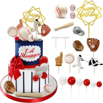 Image of Baseball Cake Decorations Sports Theme Party Decoration Supplies Themed Happy Birthday Topper