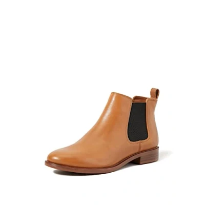 Image of Clarks Women&#039;s Taylor Shine Chelsea Boots, Tan Leather, 5 UK