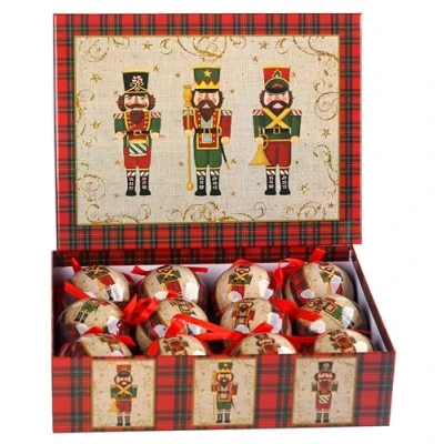 Image of Christmas Nutcracker Baubles In Gift Box Tree Decorations Set of 12