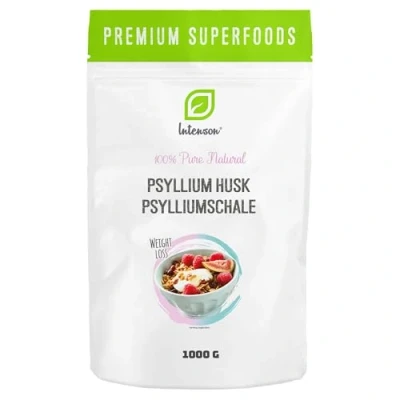Image of INTENSON Psyllium Husk 1 kg, Pure &amp;Natural Seeds Husks, High in Fibre, to be Mixed with Water, Beverages, &amp; Juices, Vegetarian Vegan