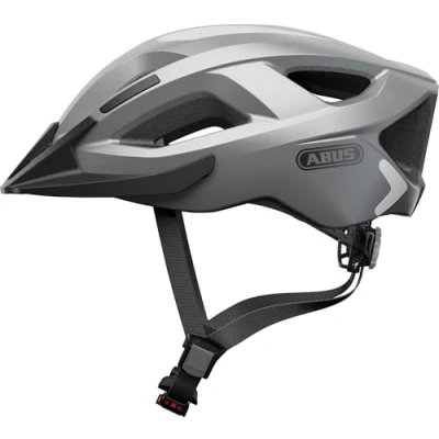 Image of ABUS Aduro 2.0 City Helmet Allround Bicycle in Sportive Design for Traffic Women and Men Silver, Size L