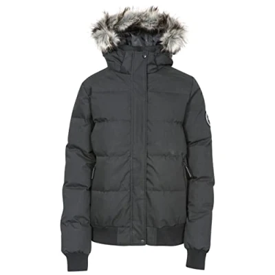 Image of Trespass Kendrick, Black, XL, Warm Waterproof Down Jacket with Removable Hood 90% for Ladies, X Large