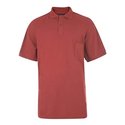 Image of Kam Poly Cotton Soft Fabric Plain Basic Polo Shirt in 8 Colors, Size 2XL to 8XL Wine