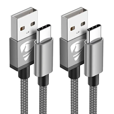 Image of USB C Charger Cable 1M 2Pack Type Fast Charging 3A Lead Nylon Braided for Samsung Galaxy S22 S21 S20 S10 S9 S8 A12 A20e A21s A40 A51 A70,Huawei P30 P20,Google Pixel,Xiaomi,Sony Xperia,Switch