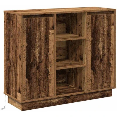 Image of vidaXL Sideboard with LED Old Wood 90x32x75 cm Engineered