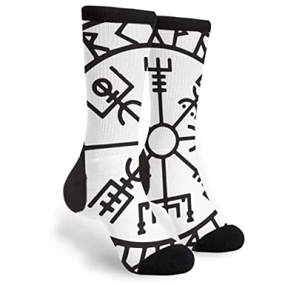 Image of 934 Novelty Work Socks Viking Symbol Classic Trainer Unisex For Hiking Climbing Gifts 40Cm
