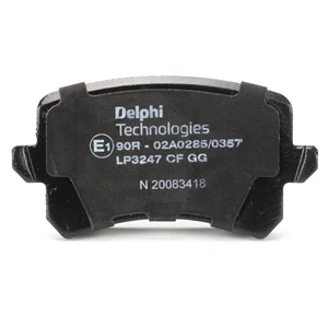 Image of 5ND698451, 5ND698451A Brake pad set DELPHI LP3247 not prepared for wear indicator with anti squeak plate accessories VOLKSWAGEN: Sharan II, CC