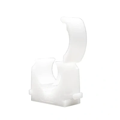 Image of Talon 28mm Single Hinged Pipe Clips Pack of 50 Natural 360 Fixing for Pipework Temperatures Up to 85C (185F) Safe Use On Plumbing, Gas and Air Conditioning UV Stabilized