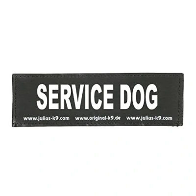 Image of Interchangeable Patches, 1 pair, SERVICE DOG, Size: Small, Black