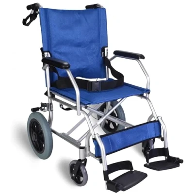 Image of Lightweight Folding Transit Travel Wheelchair with lapbelt Weighs Under 10kg EC1863