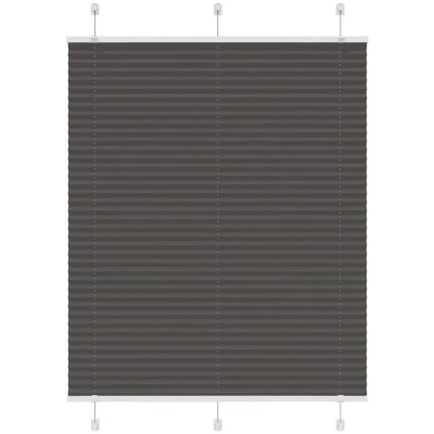 Image of vidaXL Pleated Blind Black 110x100 cm Fabric Width 109.4 Polyester
