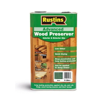 Image of Rustins Advanced Wood Preserver Green 5L