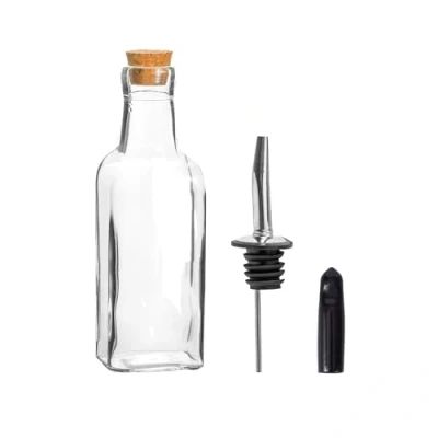 Image of 170ml Glass Olive Oil Pourer Bottle with Cork Lid By Argon Tableware