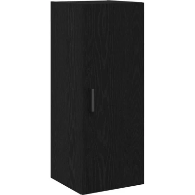 Image of vidaXL Wall Mounted Cabinet Black Oak 34.5x34x90 cm Engineered Wood