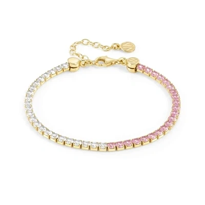 Image of Nomination Chic Gold Pink + White Crystal Joyful Bracelet 16cm