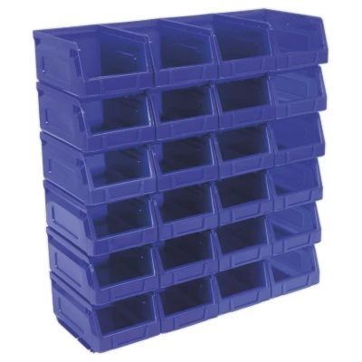 Image of Sealey Plastic Storage Bin 105 x 165 85mm Blue Pack of 24