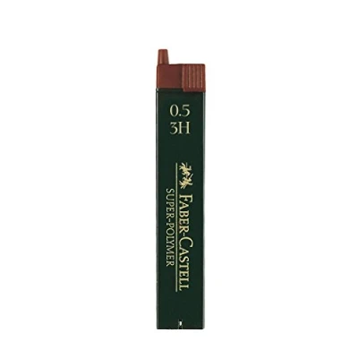 Image of Faber Castell Miscellaneous Super Polymer Fineline Lead, 0.5mmBlack, 3H, For Art, Craft, Drawing, Sketching, Home, School, University, Colouring