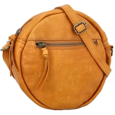 Image of Gusti Tanja Women&#039;s Leather Shoulder Bag Small City Vintage Brown, Cognac 2, 17.5X17.5X6CM, Klein