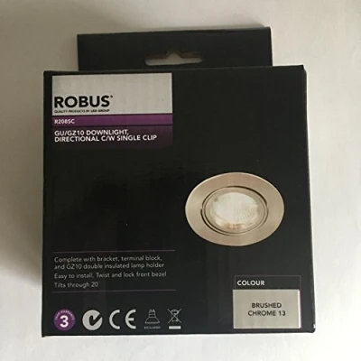 Image of Robus Zak 50W GU10 Adjustable Downlight IP20 Brushed Chrome