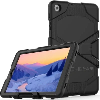 Image of TECHGEAR G SHOCK Case Fits Samsung Galaxy Tab A 10.1&quot; 2019 (SM T510 / SM T515) Tough Rugged HEAVY DUTY Armour Shockproof Survival with Stand Kids Schools Builders Workman BLACK