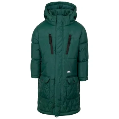 Image of Trespass Kids Long Padded Jacket with Detachable Hood &amp; 2 Zip Pockets Orrin