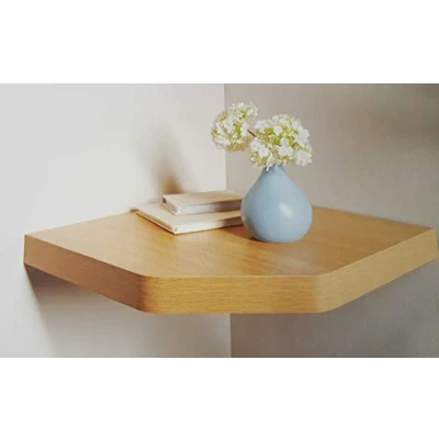 Image of Gill NEW Capri Floating Corner Shelf Oak Wood Effect