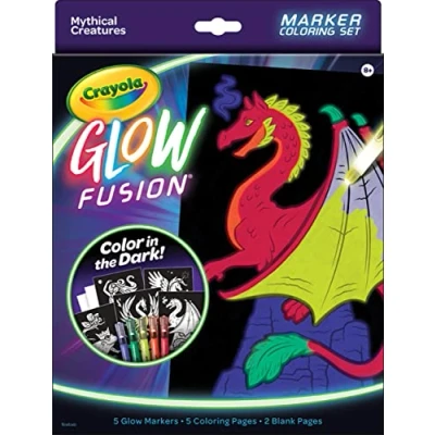 Image of Crayola Glow Fusion Marker Coloring Set Mythical Creatures 747491