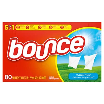 Image of Bounce Fabric Softener Sheets, Outdoor Fresh Scent, 80 sheets