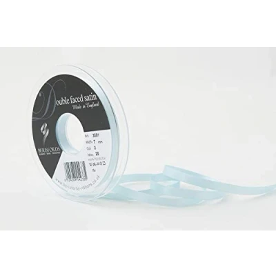 Image of Berisfords Double FACE Poly Satin Ribbon, Sky, 7 mm
