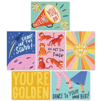 Image of S&amp;O Colorful Inspirational Cards with Envelopes Encouragement Set of 24 Blank Greeting Assortment Box and Encouraging