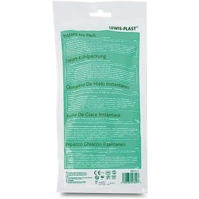 Image of Lewis Plast Premium Instant Ice Pack Disposable Cold Therapy Packs, Pain Relief for Back, Neck, Ankle, Sprains, Headaches and Toothache White