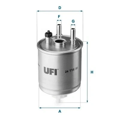 Image of 164001137R, 164005033R Fuel Filter UFI 24.114.00 Insert 10mm RENAULT: Kangoo II Express, LAGUNA 3, 3 Grandtour