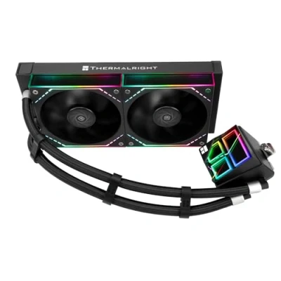 Image of Thermalright Frozen Infinity 240 Black CPU Water Cooler,240 Aio Cooler, Double TL M12 PWM Fans,Infinity Mirror Cooler,for AMD/AM4/AM5,Intel LGA1851/1700/1150/1151/2011